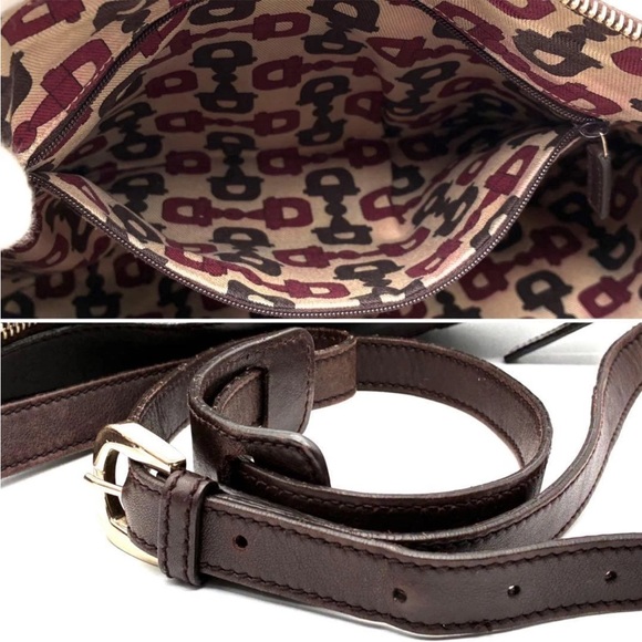 Gucci Dark Brown Embossed Shoulder Bag - Picture 8 of 11